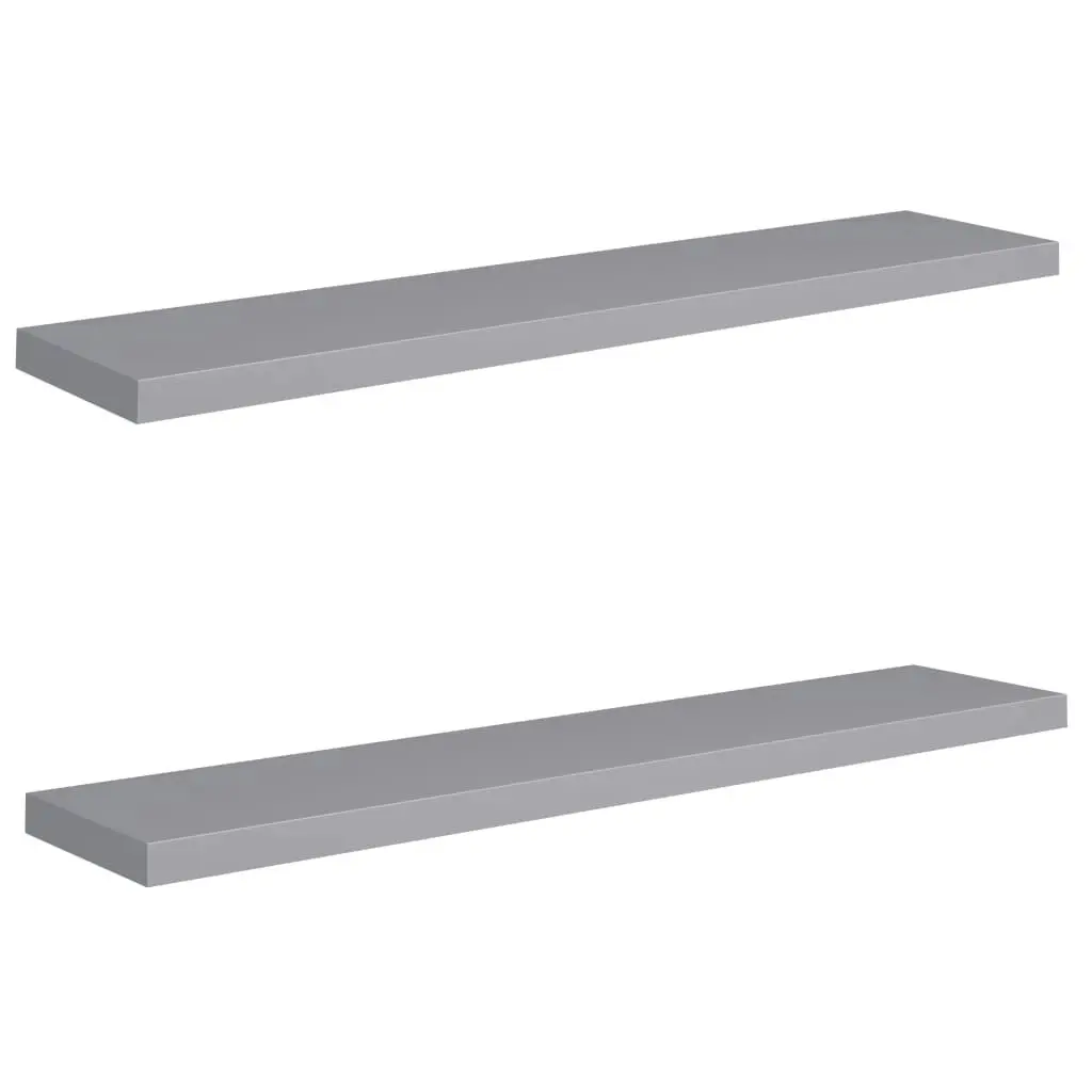 Floating Wall Shelves 2 pcs Grey 120x23.5x3.8 cm MDF 323863