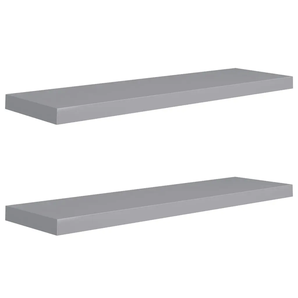 Floating Wall Shelves 2 pcs Grey 90x23.5x3.8 cm MDF 323860