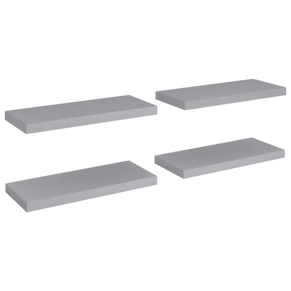 Floating Wall Shelves 4 pcs Grey 60x23.5x3.8 cm MDF 323855