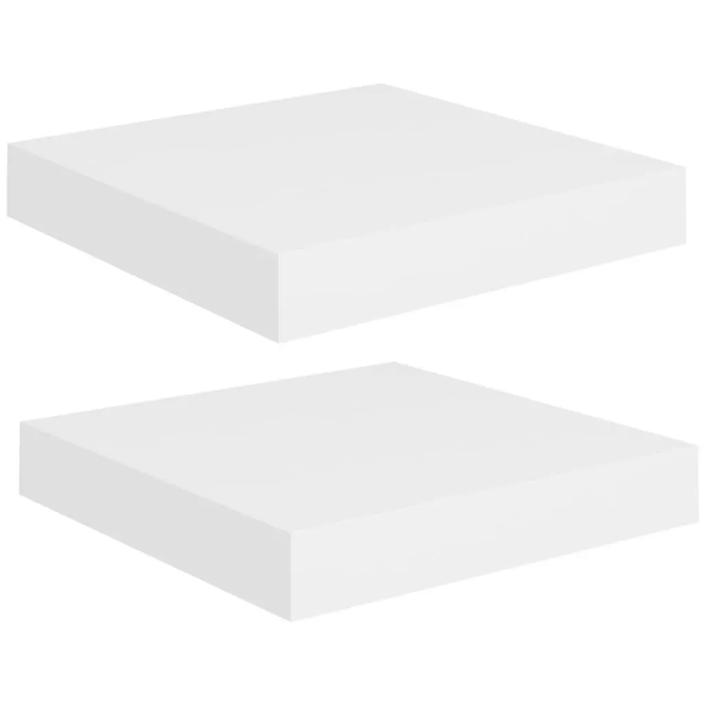 Floating Wall Shelves 2 pcs White 23x23.5x3.8 cm MDF 323803