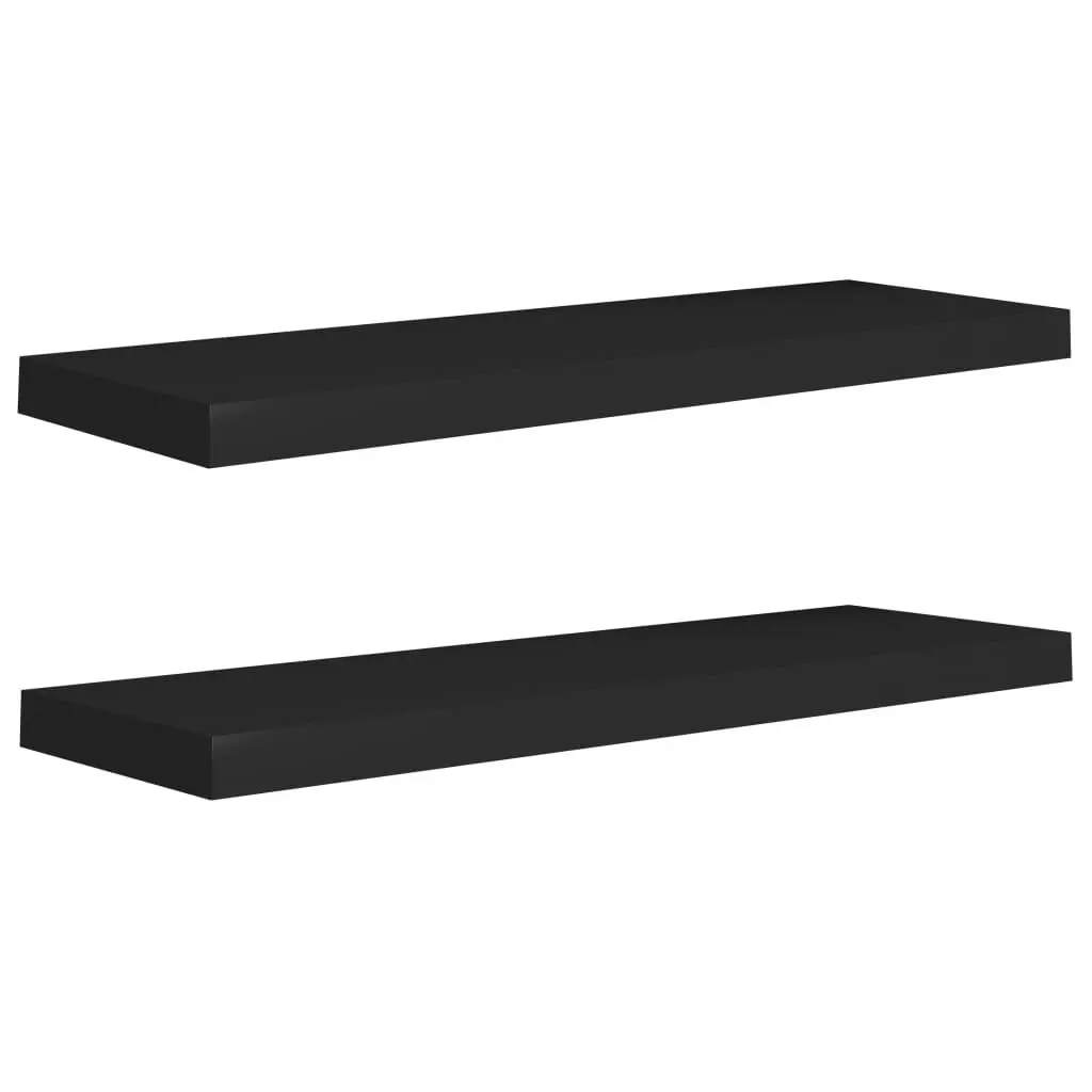 Floating Wall Shelves 2 pcs Black 80x23.5x3.8 cm MDF 323836