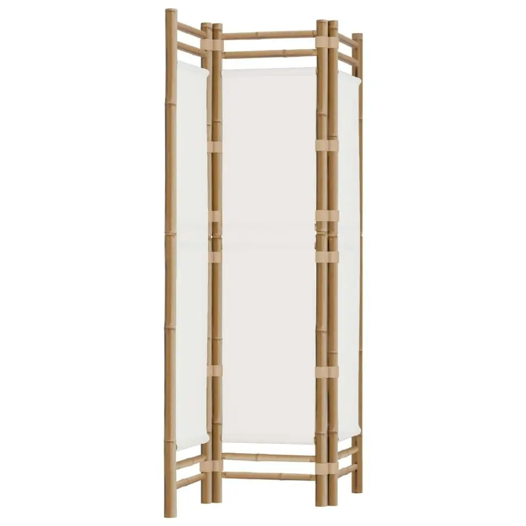 Folding 3-Panel Room Divider 120 cm Bamboo and Canvas 350623