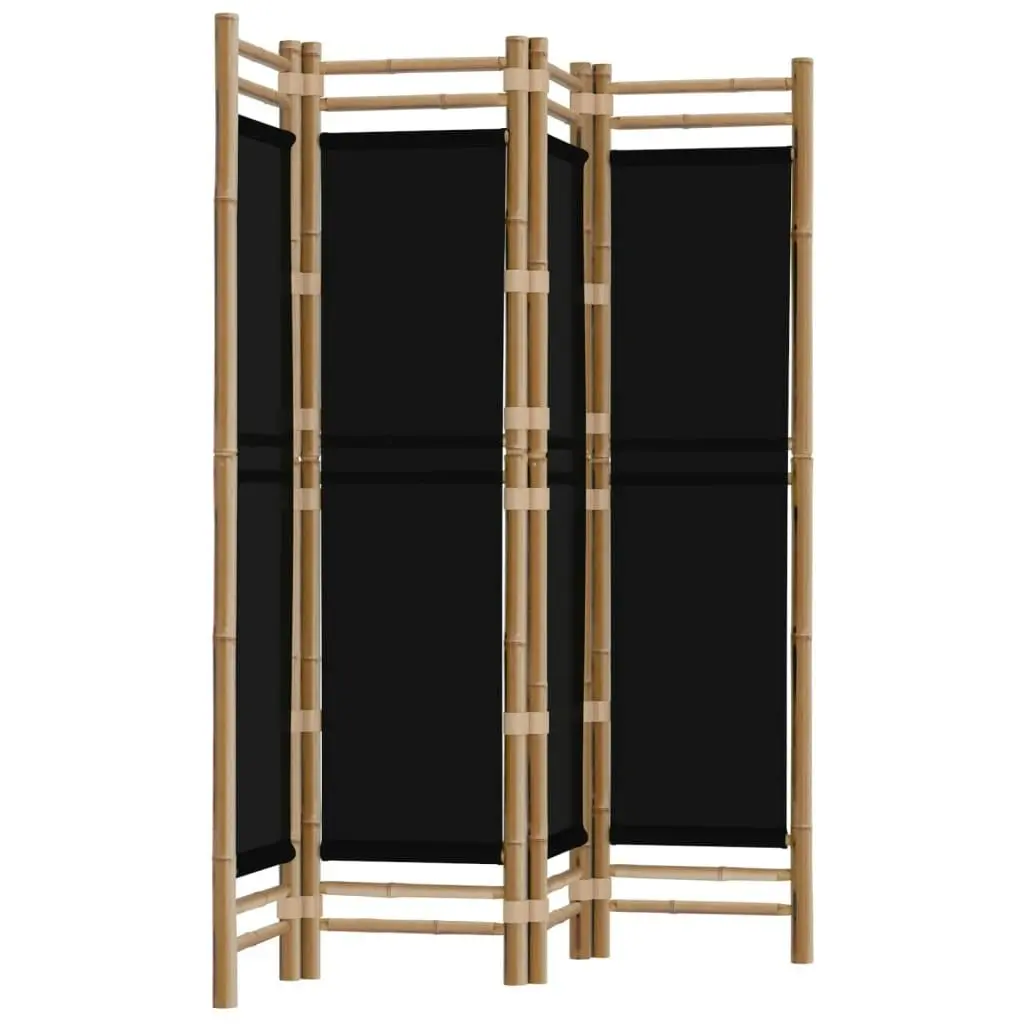 Folding 4-Panel Room Divider 160 cm Bamboo and Canvas 350628