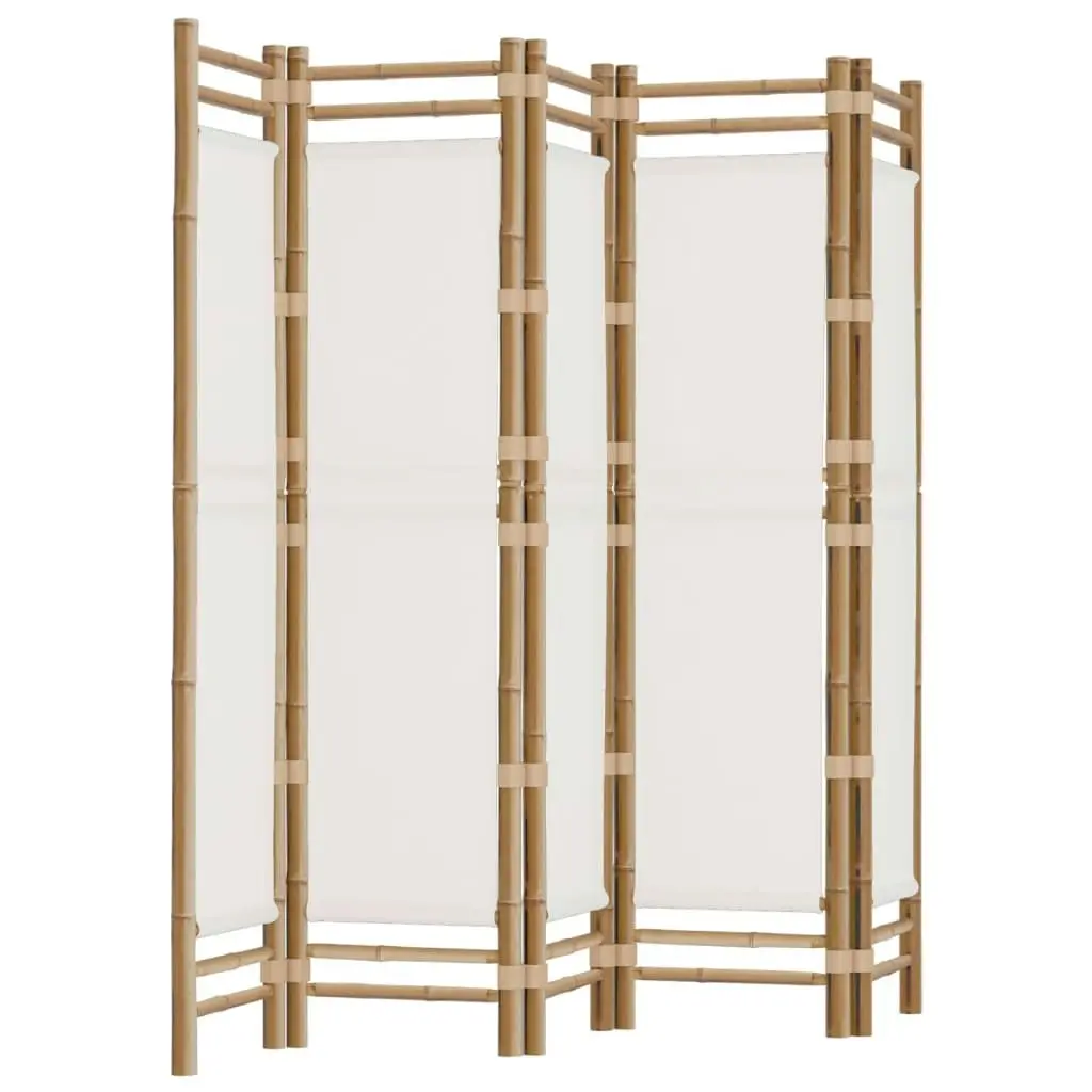 Folding 5-Panel Room Divider 200 cm Bamboo and Canvas 350625