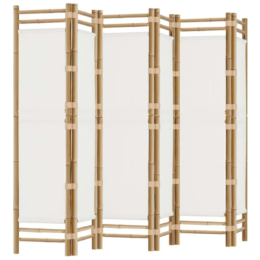 Folding 6-Panel Room Divider 240 cm Bamboo and Canvas 350626