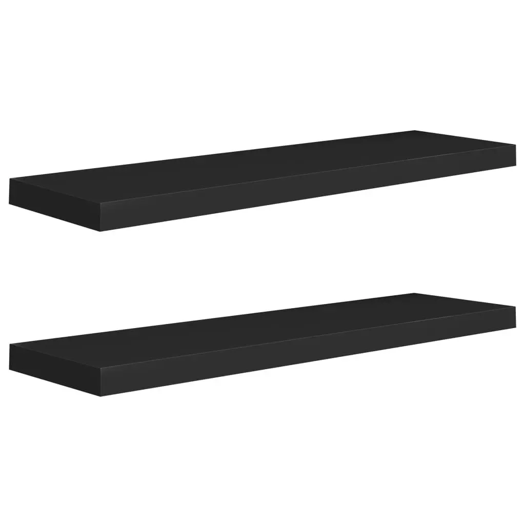 Floating Wall Shelves 2 pcs Black 90x23.5x3.8 cm MDF 323839