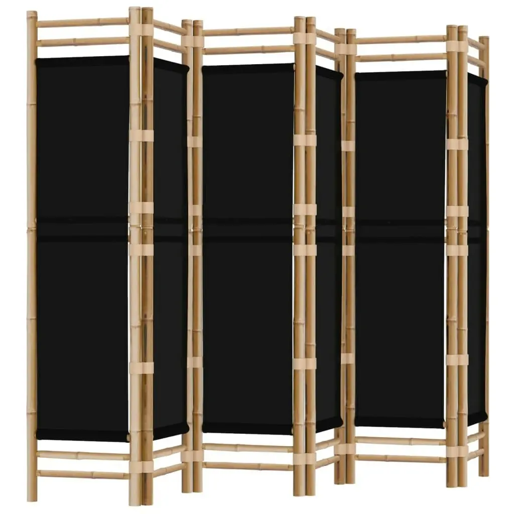 Folding 6-Panel Room Divider 240 cm Bamboo and Canvas 350630