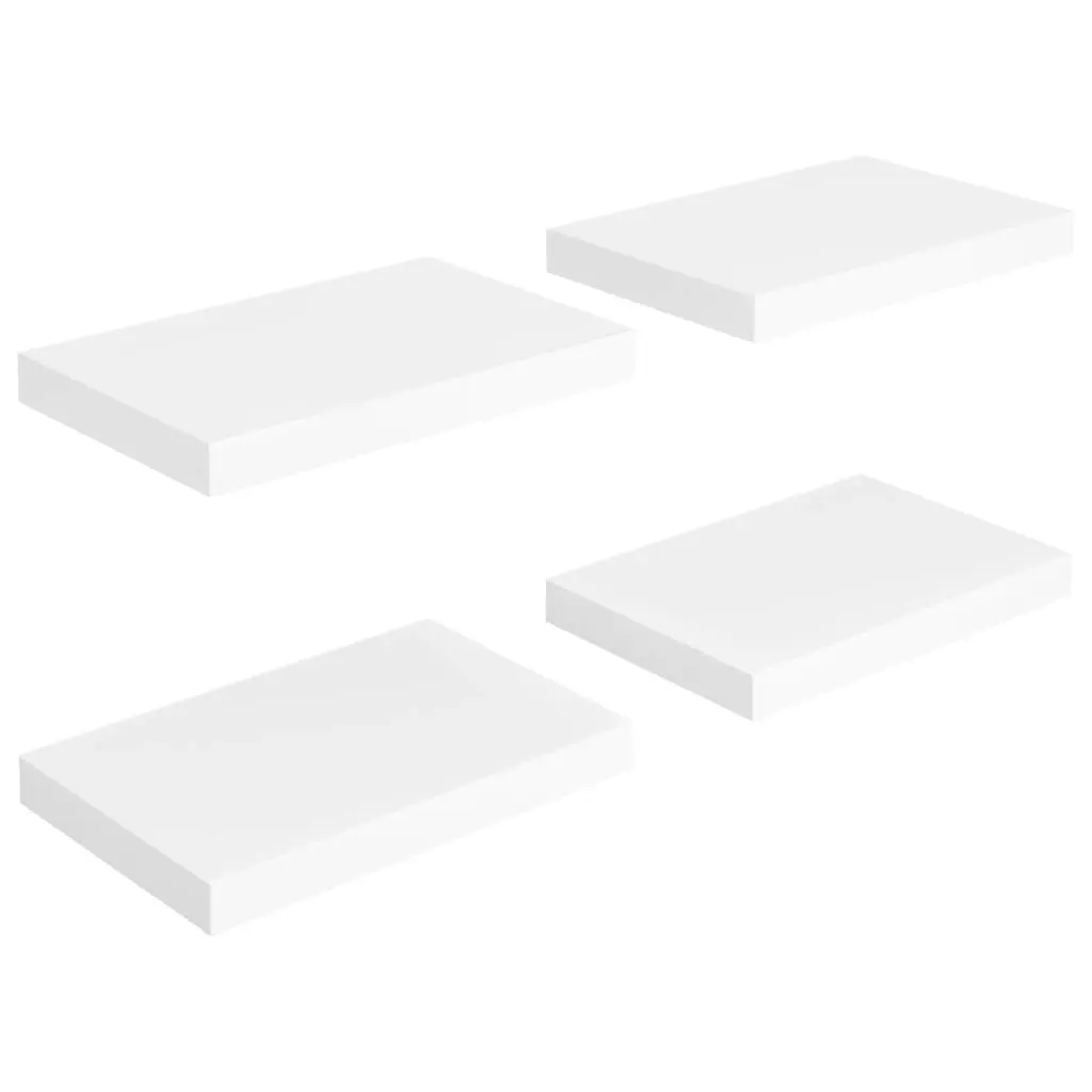 Floating Wall Shelves 4 pcs White 40x23x3.8 cm MDF 323807