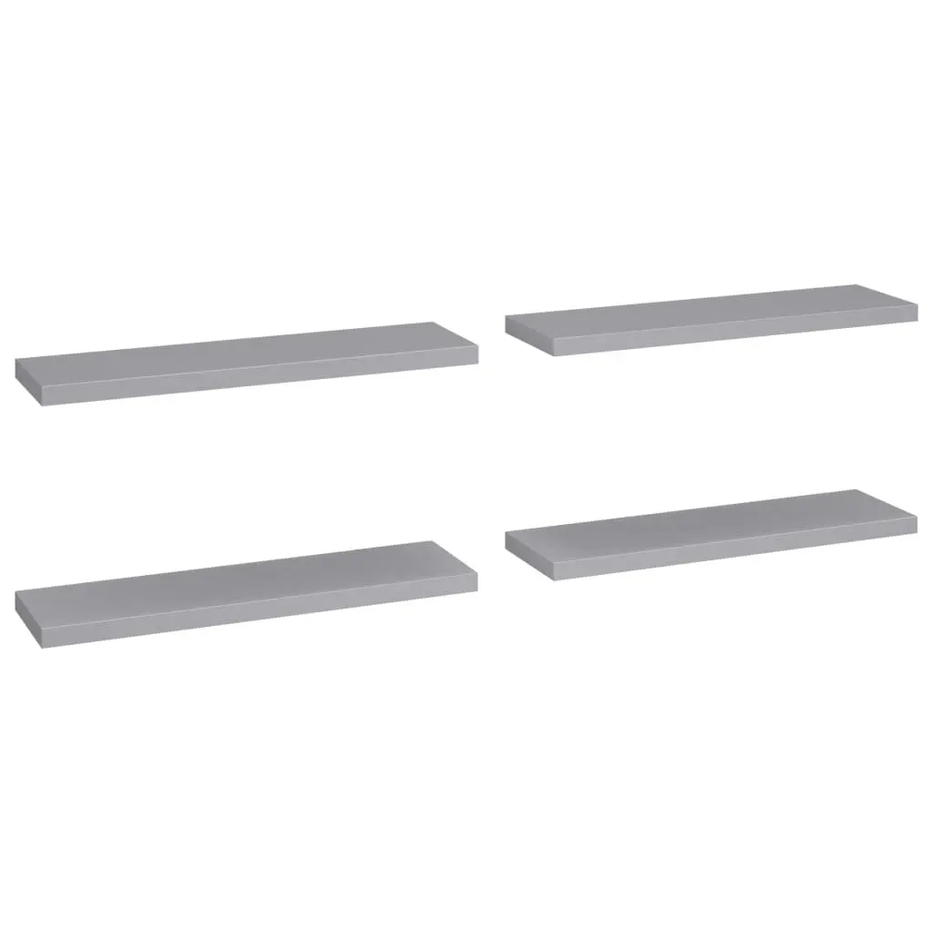 Floating Wall Shelves 4 pcs Grey 90x23.5x3.8 cm MDF 323861