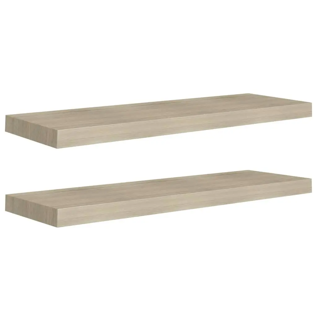 Floating Wall Shelves 2 pcs Oak 80x23.5x3.8 cm MDF 323878