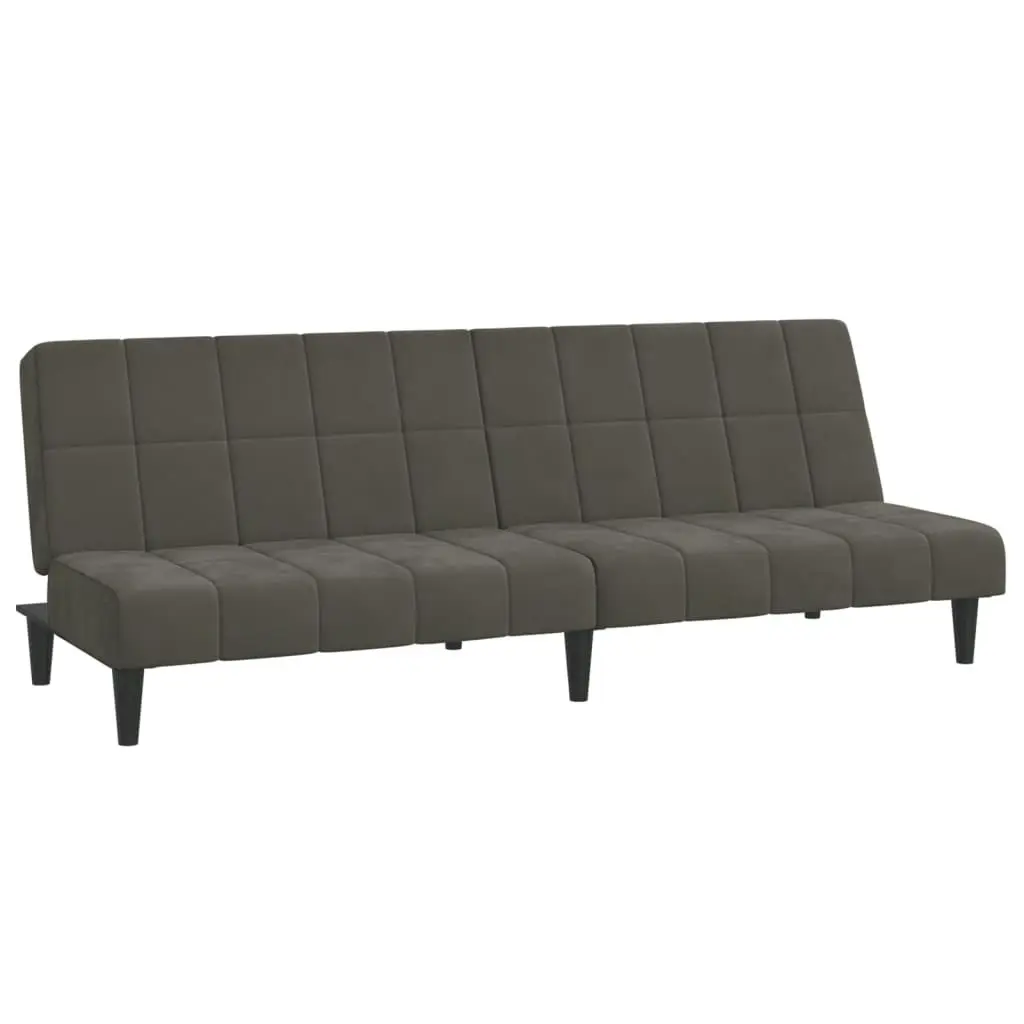 2-Seater Sofa Bed Dark Grey Velvet 375842