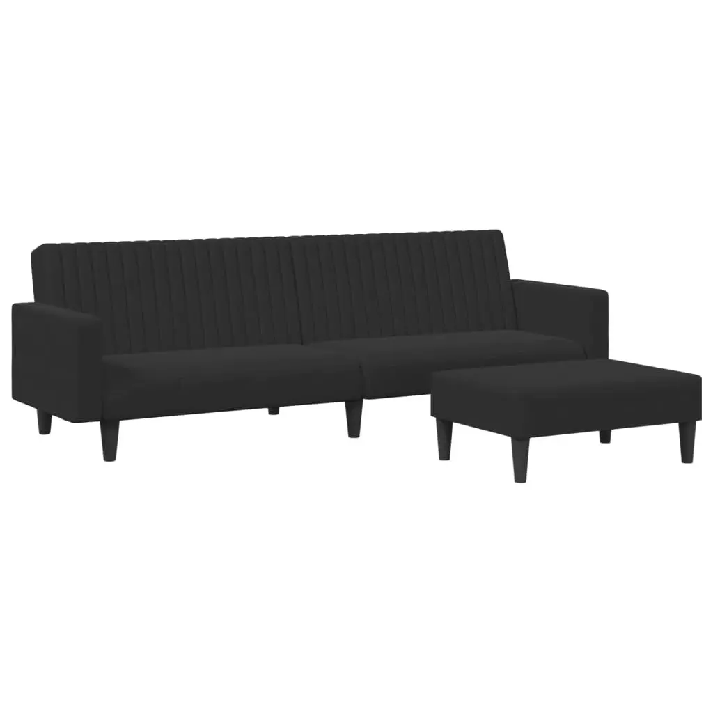 2 Piece Sofa Set Black Velvet 3216283