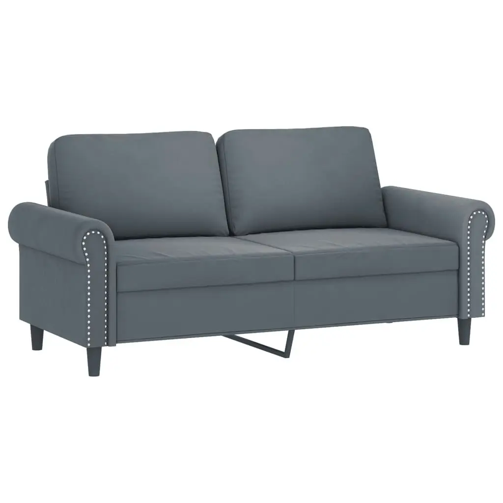 2-Seater Sofa Dark Grey 140 cm Velvet 359530