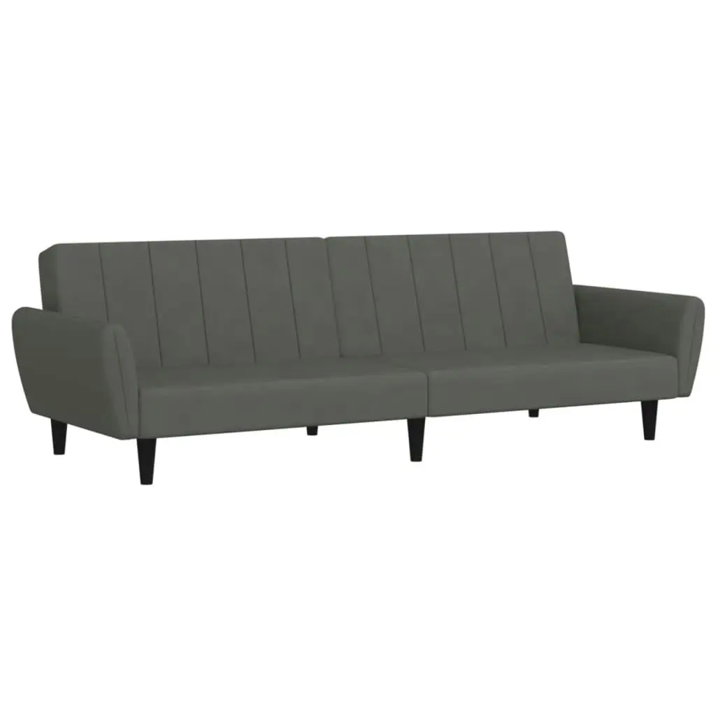 2-Seater Sofa Bed Dark Grey Velvet 375859