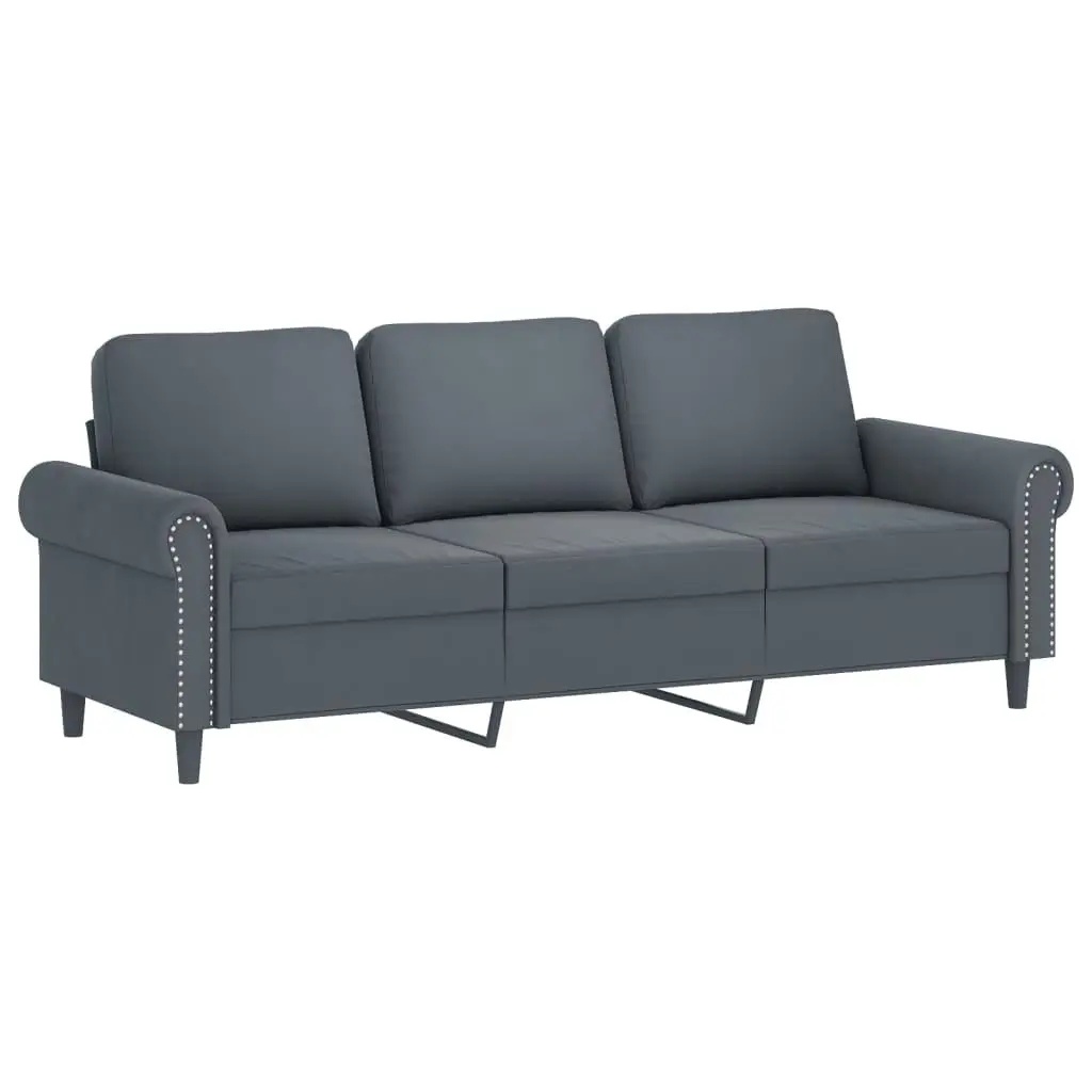 3-Seater Sofa Dark Grey 180 cm Velvet 359540