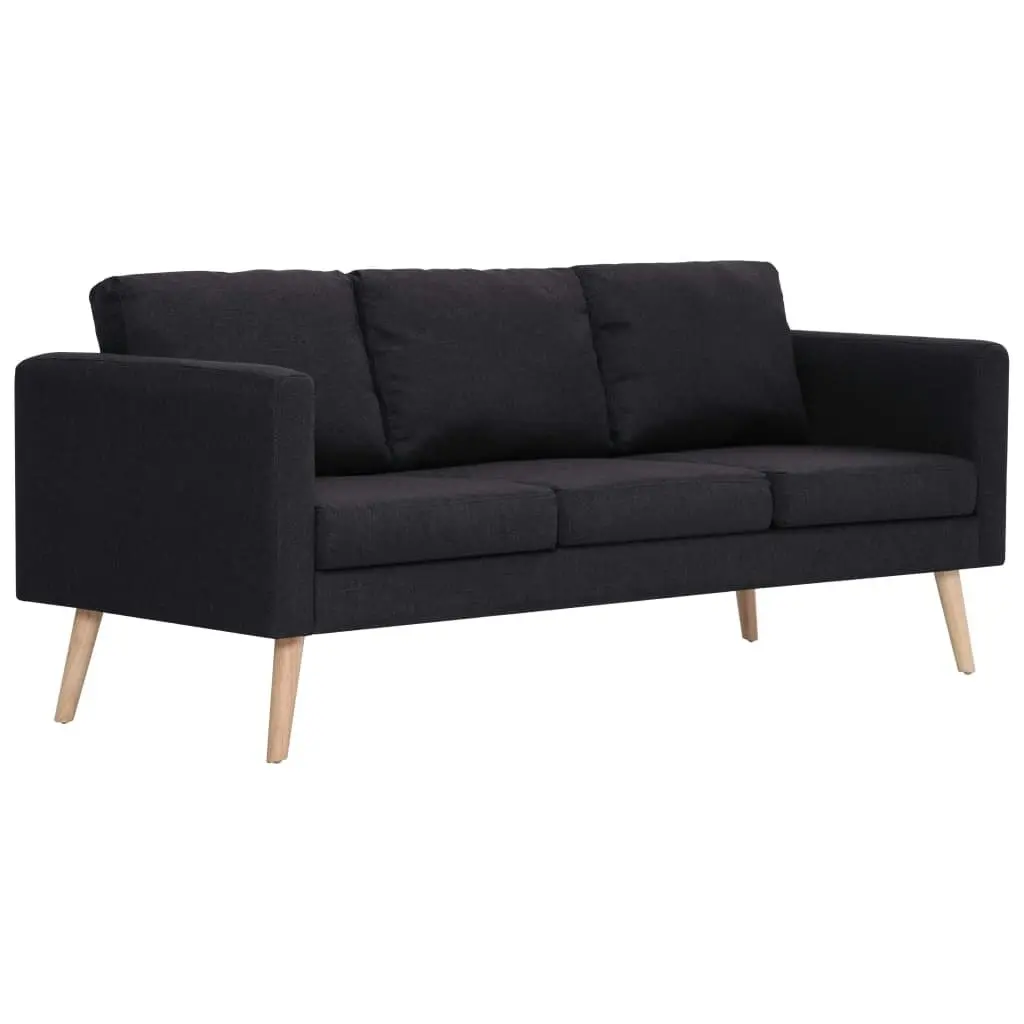 3-Seater Sofa Fabric Black 281360