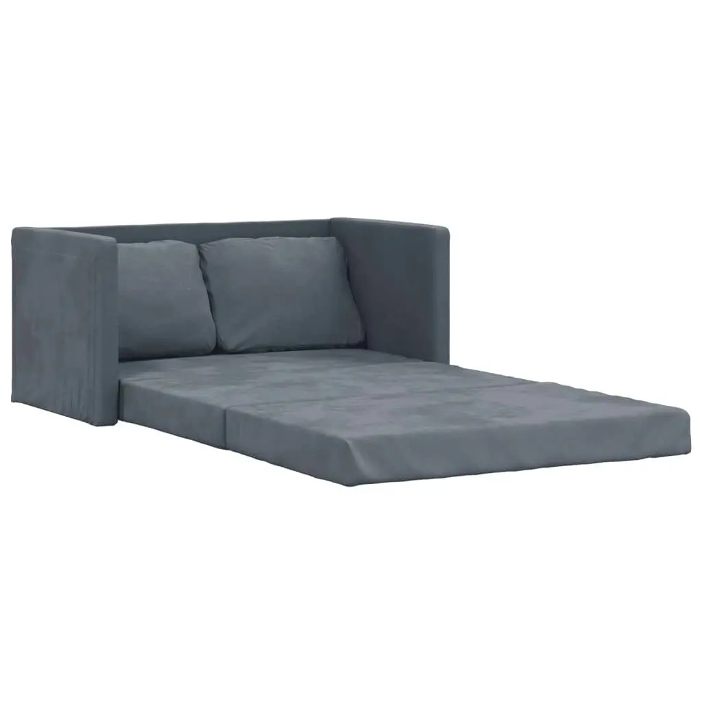 Floor Sofa Bed 2-in-1 Dark Grey 122x204x55 cm Velvet 353958