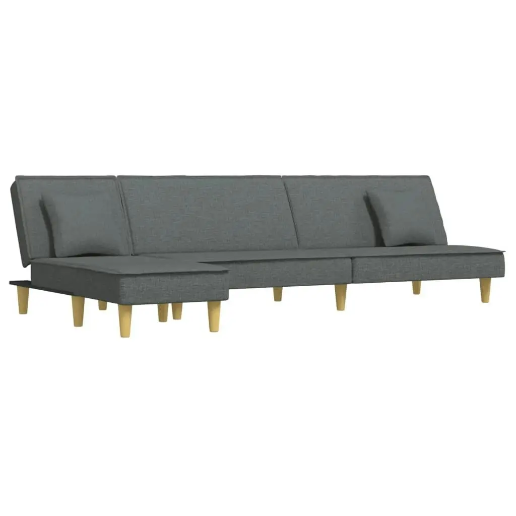 L-shaped Sofa Bed Dark Grey 255x140x70 cm Fabric 3157248