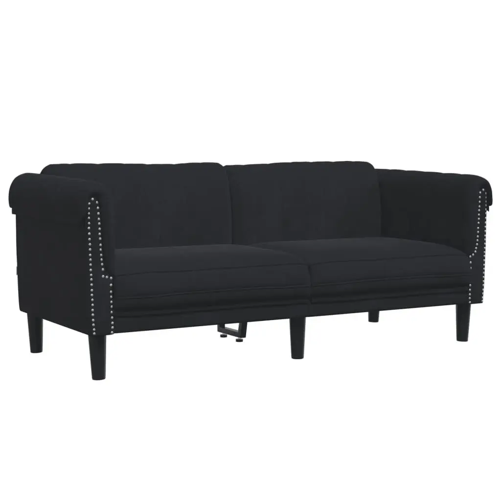 Sofa 2-Seater Black Velvet 372580