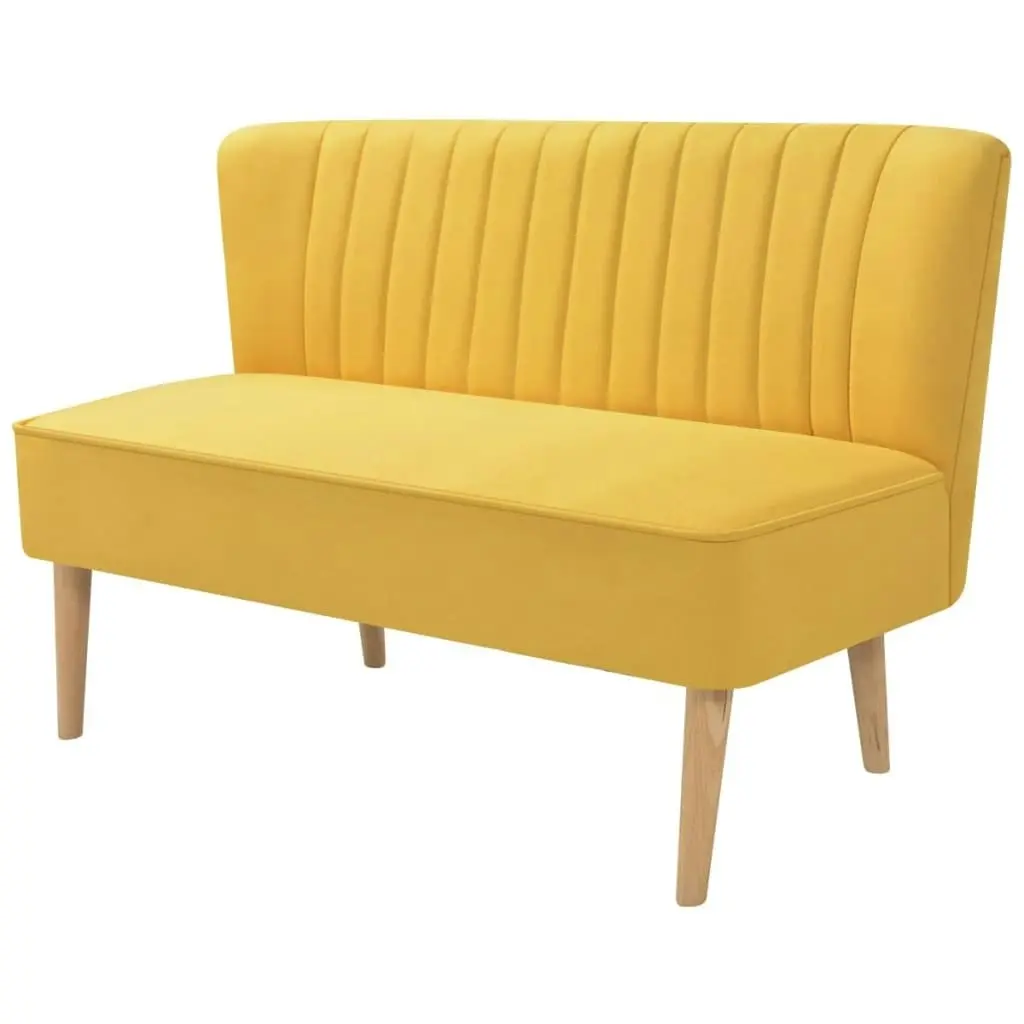 Sofa Fabric 117x55.5x77 cm Yellow 244074