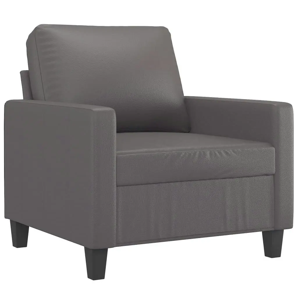 Sofa Chair Grey 60 cm Faux Leather 359129