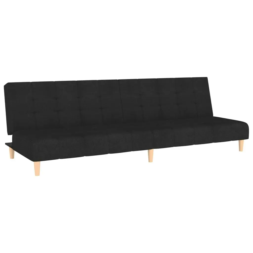 2-Seater Sofa Bed Black Fabric 375756