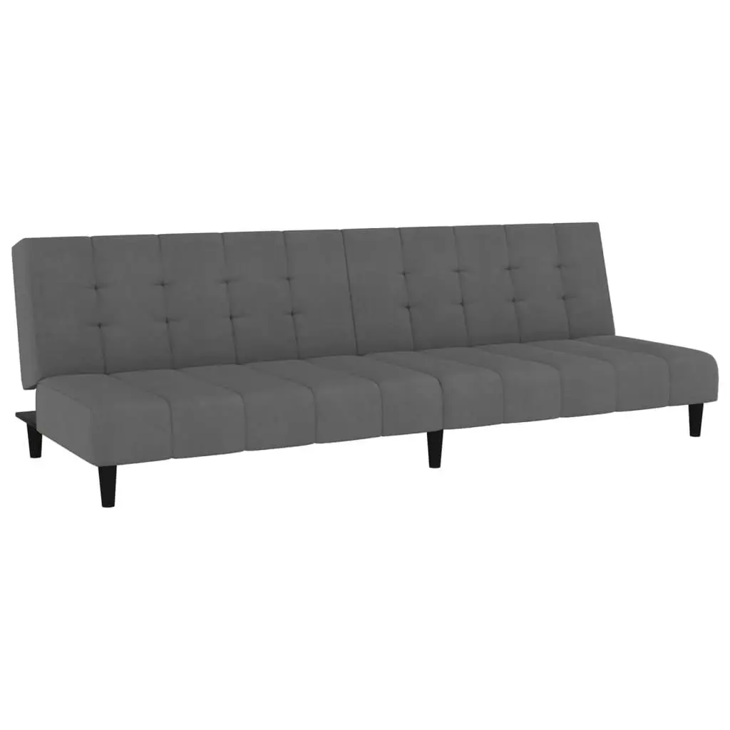 2-Seater Sofa Bed Dark Grey Velvet 375764