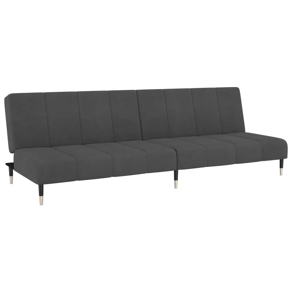 2-Seater Sofa Bed Dark Grey Velvet 375875