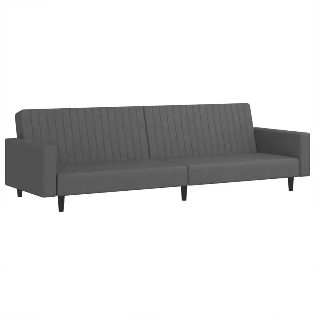 2-Seater Sofa Bed Dark Grey Velvet 375938