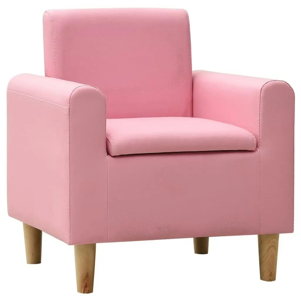 Children Sofa Pink Faux Leather 325503