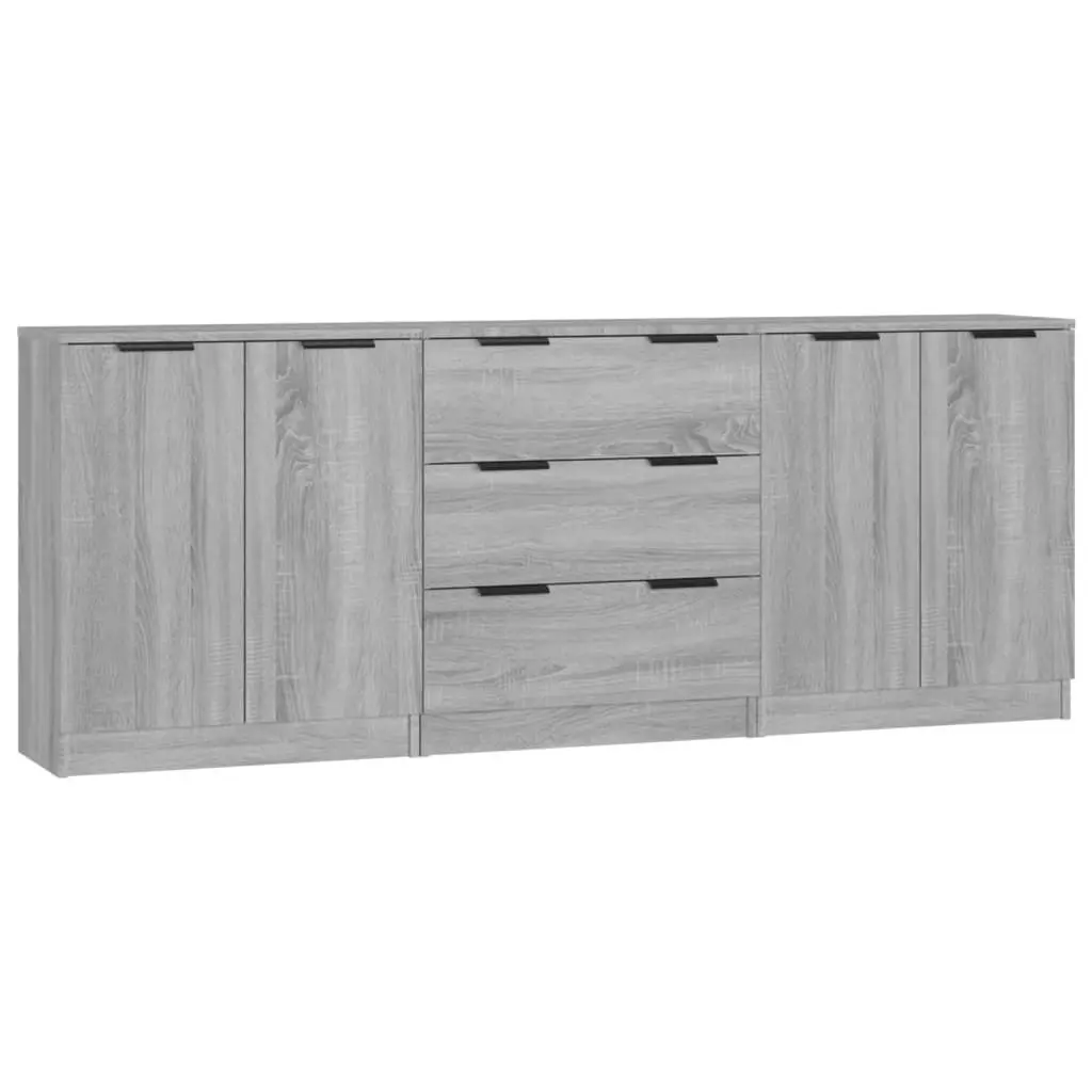 3 Piece Sideboards Grey Sonoma Engineered Wood 3115786