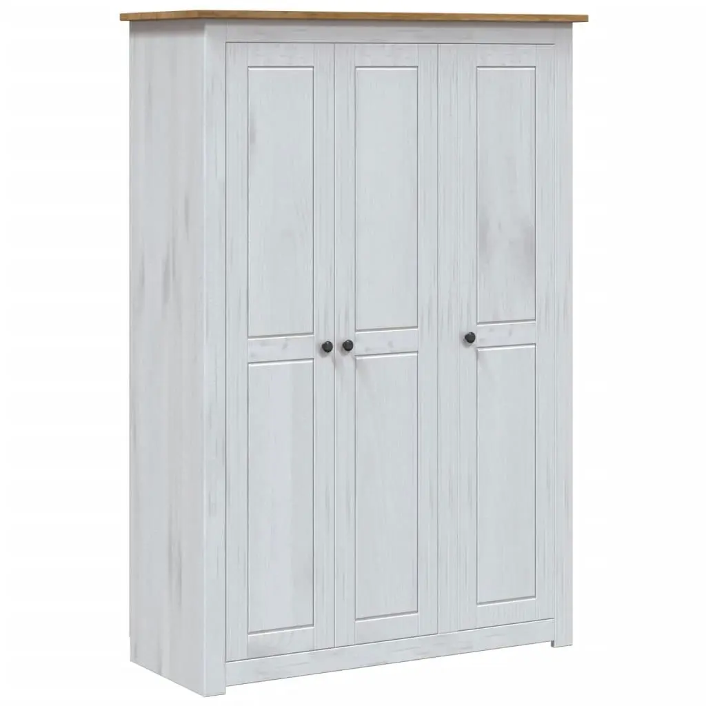 3-Door Wardrobe White 118x50x171.5 cm Pine Panama Range 282663