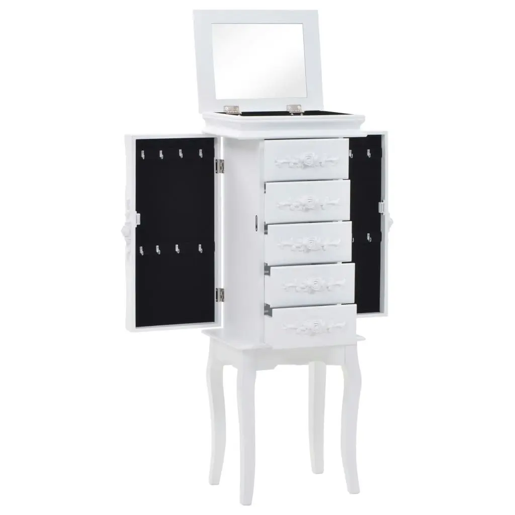 Free Standing Jewelery Cabinet White 246959