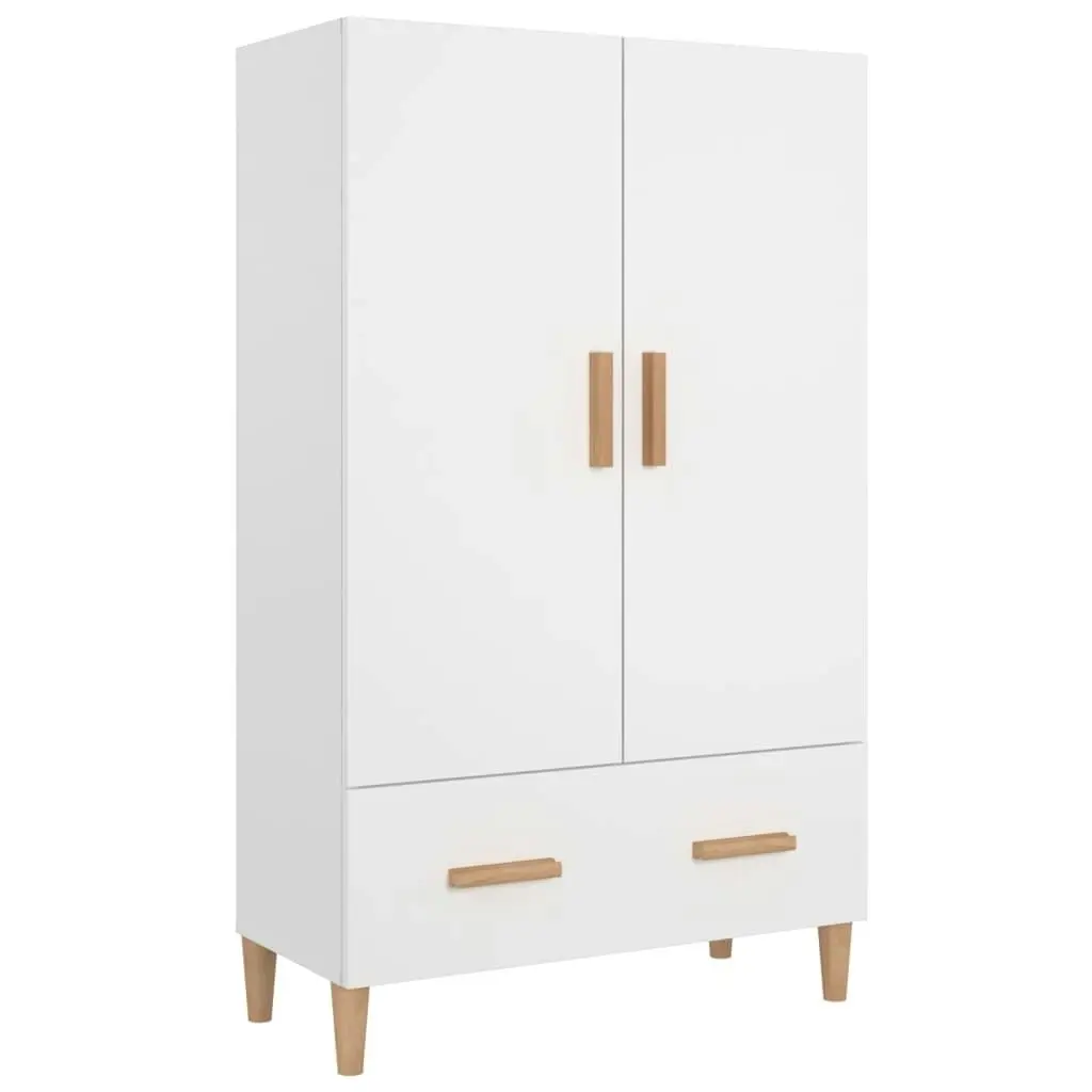 Highboard High Gloss White 70x31x115 cm Engineered Wood 812534