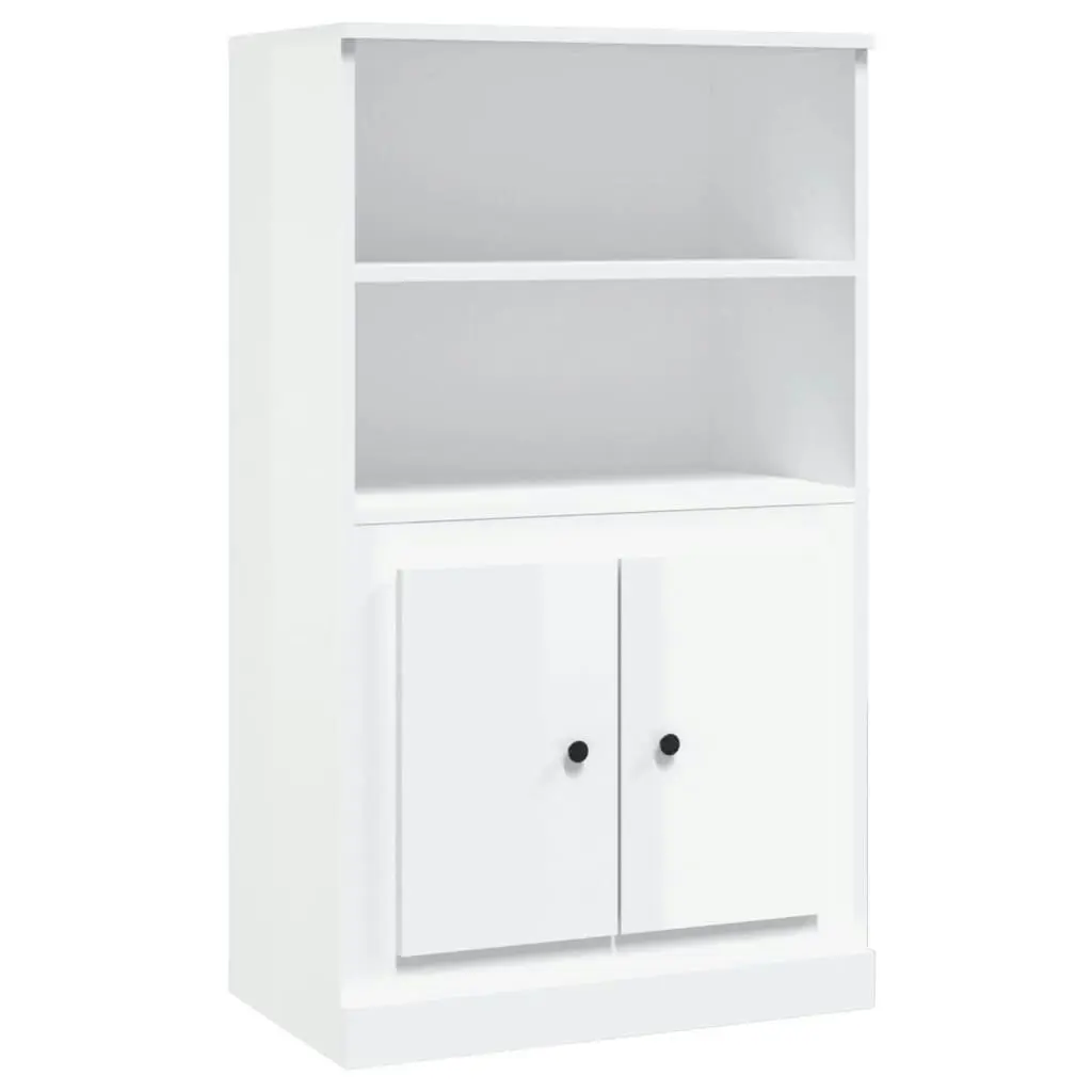 Highboard High Gloss White 60x35.5x103.5 cm Engineered Wood 816314