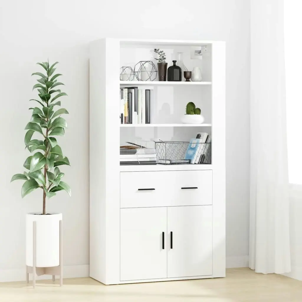 Highboard High Gloss White Engineered Wood 3185377