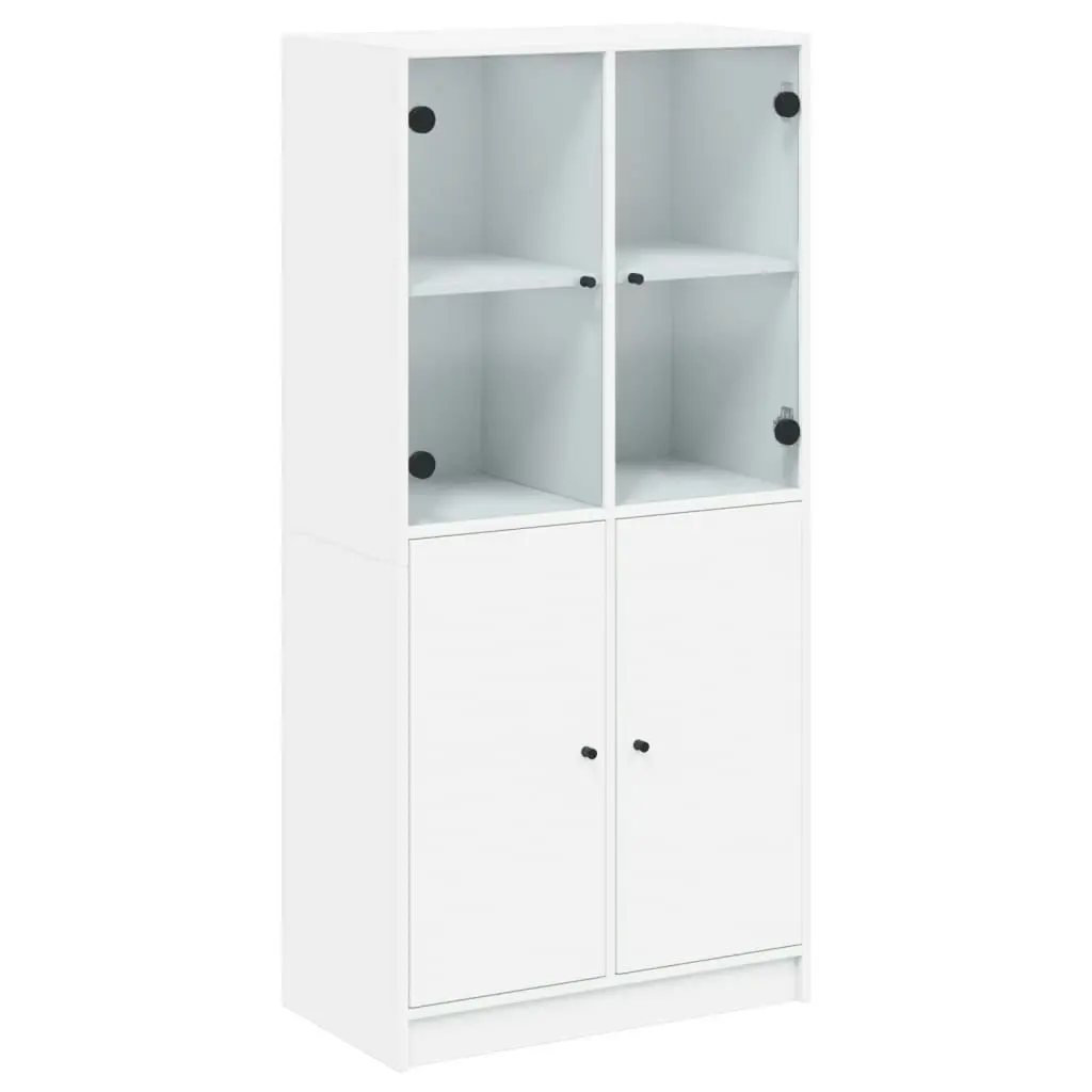 Highboard with Doors White 68x37x142 cm Engineered Wood 3295864