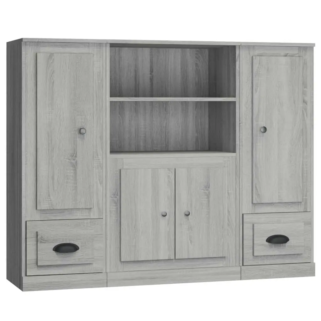 Highboards 3 pcs Grey Sonoma Engineered Wood 3185317