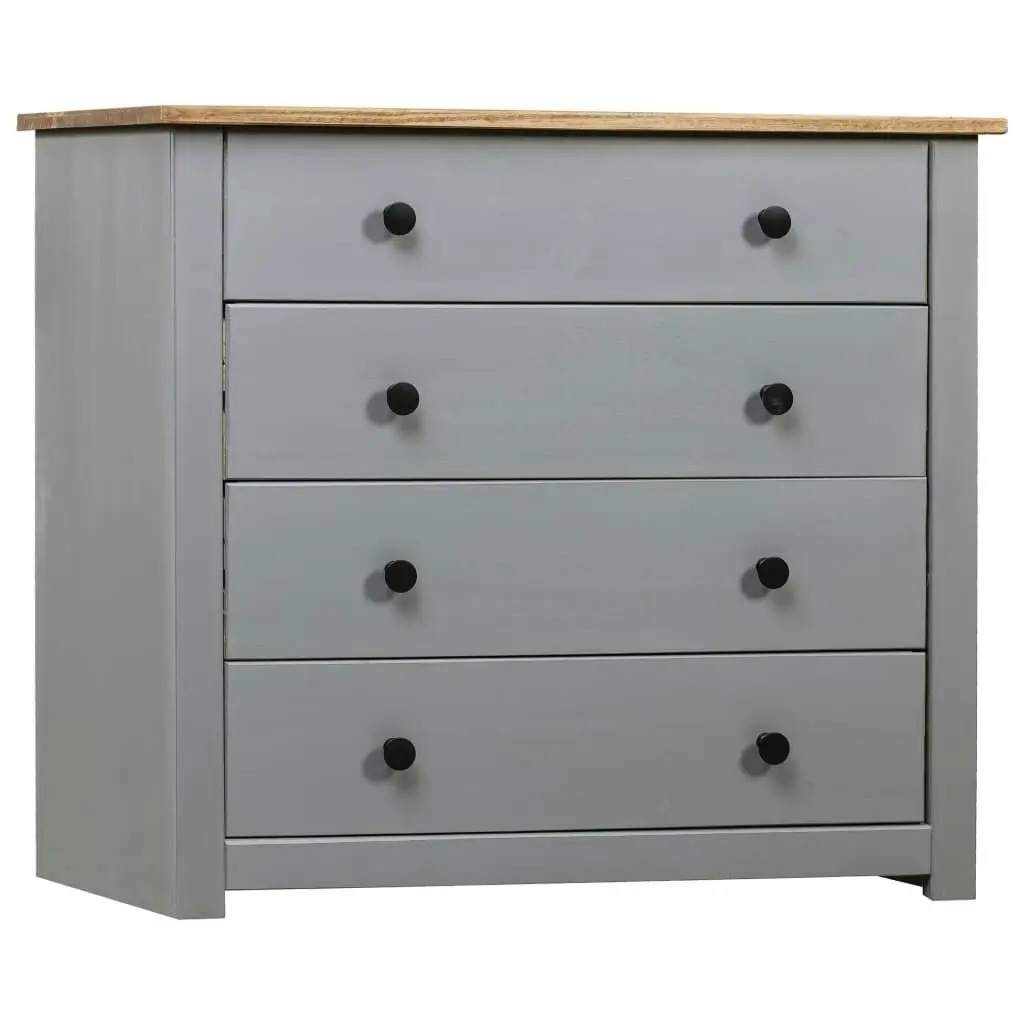 Side Cabinet Grey 80x40x73 cm Pine Panama Range 282659