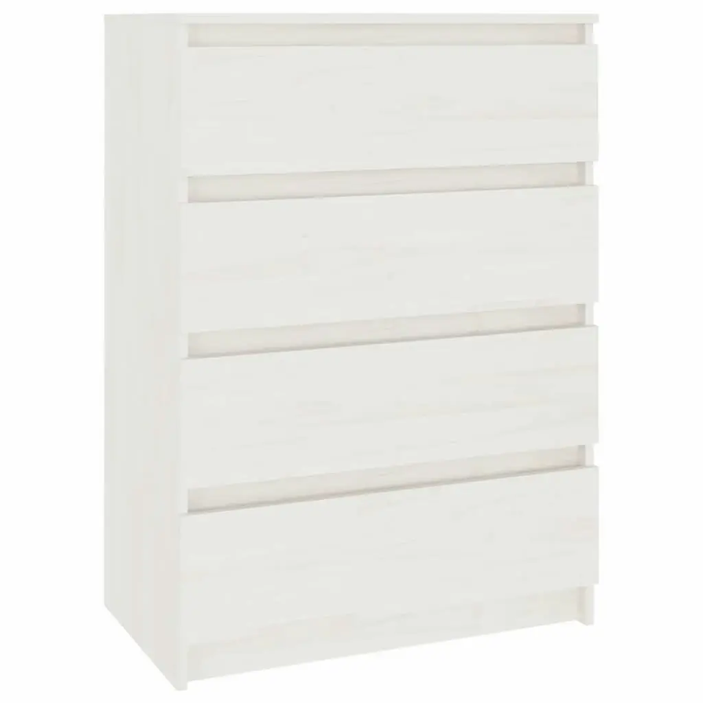 Side Cabinet White 60x36x84 cm Solid Pinewood 808104