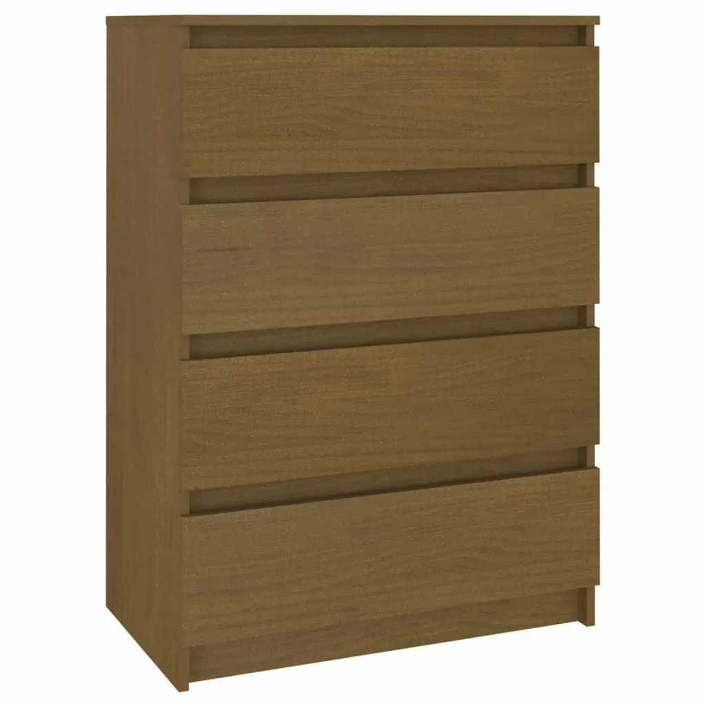 Side Cabinet Honey Brown 60x36x84 cm Solid Pinewood 808106