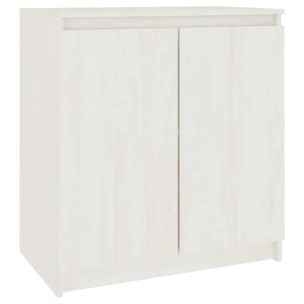 Side Cabinet White 60x36x65 cm Solid Wood Pine 833098