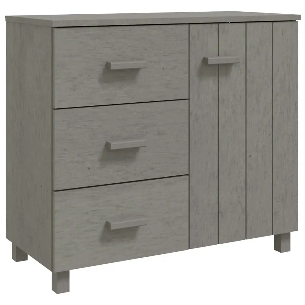 Sideboard "HAMAR" Light Grey 90x40x80 cm Solid Pinewood 340431