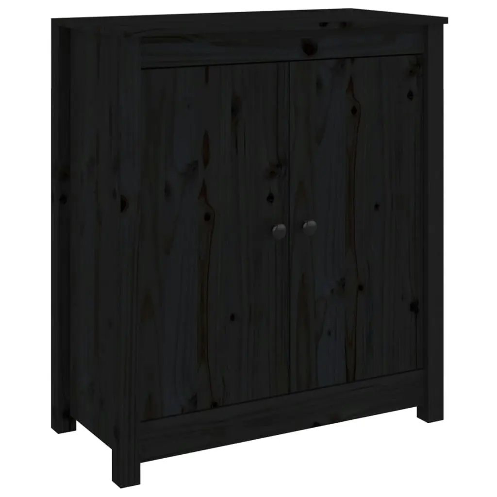 Sideboard Black 70x35x80 cm Solid Wood Pine 813723