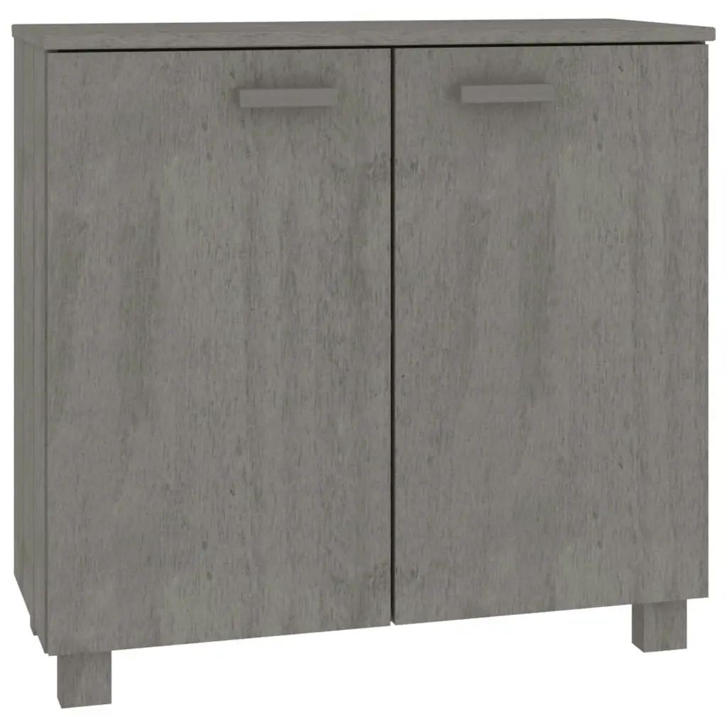 Sideboard "HAMAR" Light Grey 85x35x80 cm Solid Wood Pine 340495