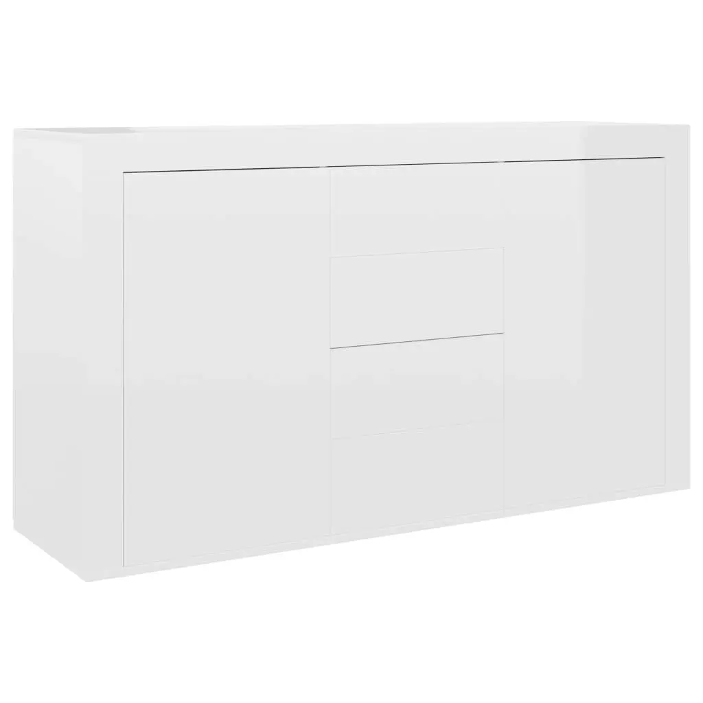 Sideboard High Gloss White 120x36x69 cm Engineered Wood 801847