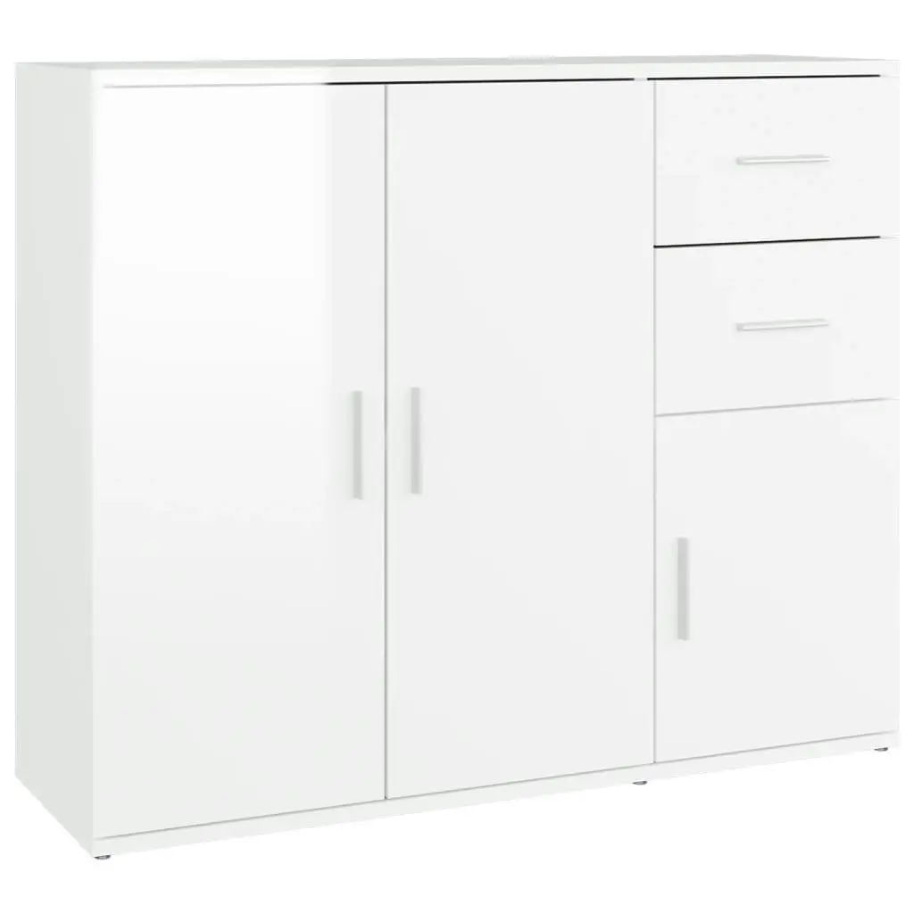 Sideboard High Gloss White 91x29.5x75 cm Engineered Wood 823271