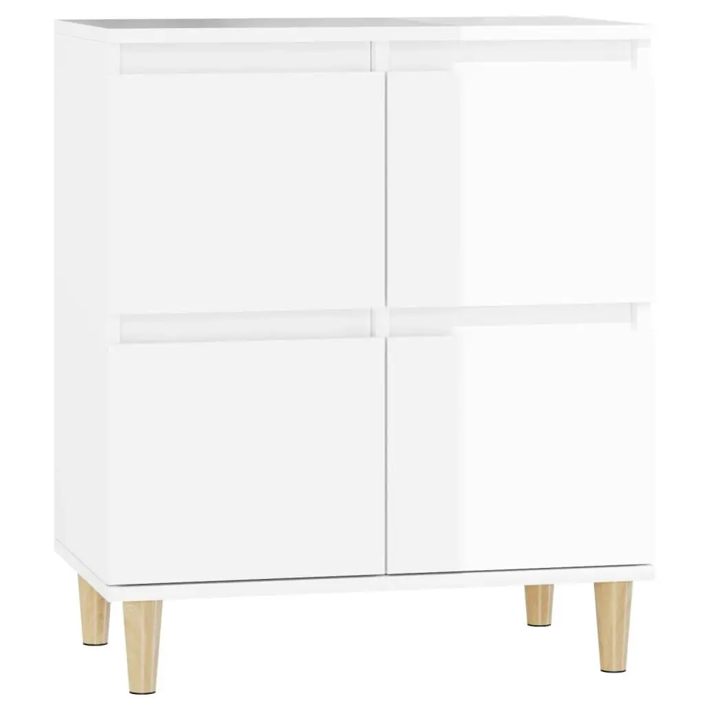 Sideboard High Gloss White 60x35x70 cm Engineered Wood 821158