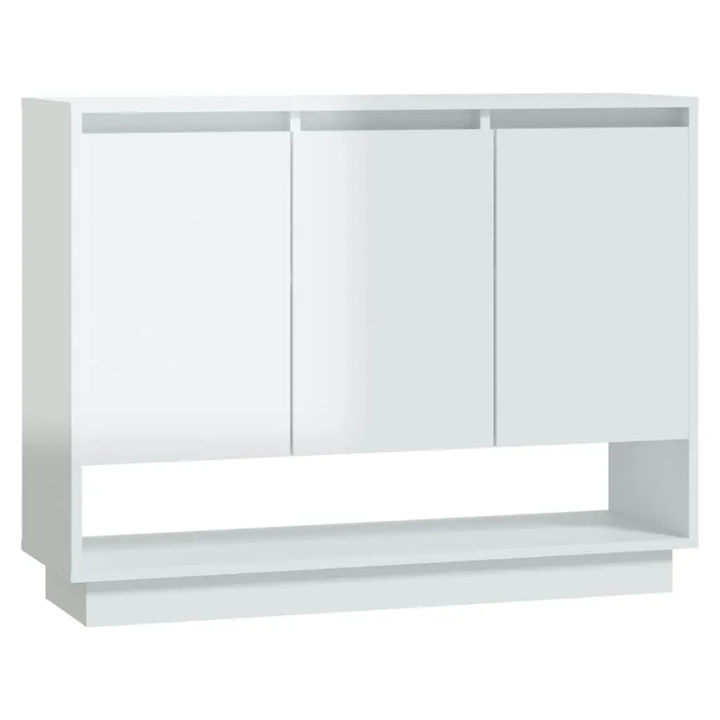 Sideboard High Gloss White 97x31x75 cm Engineered Wood 809536