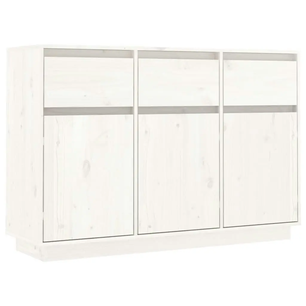 Sideboard White 110x34x75 cm Solid Wood Pine 813815